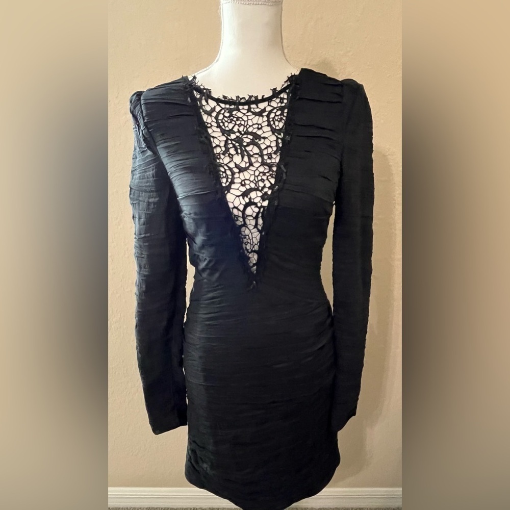 $250 dress Free People Black Label ‘Look of Love’ Black Ruched Dress